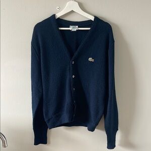 Lacoste Navy Blue Cardigan Sweater